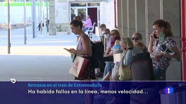 Telediario 1 - Acumulación de retrasos en la nueva línea de Renfe del 'tren rápido' en Extremadura