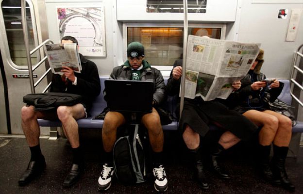 Sin pantalones en el metro