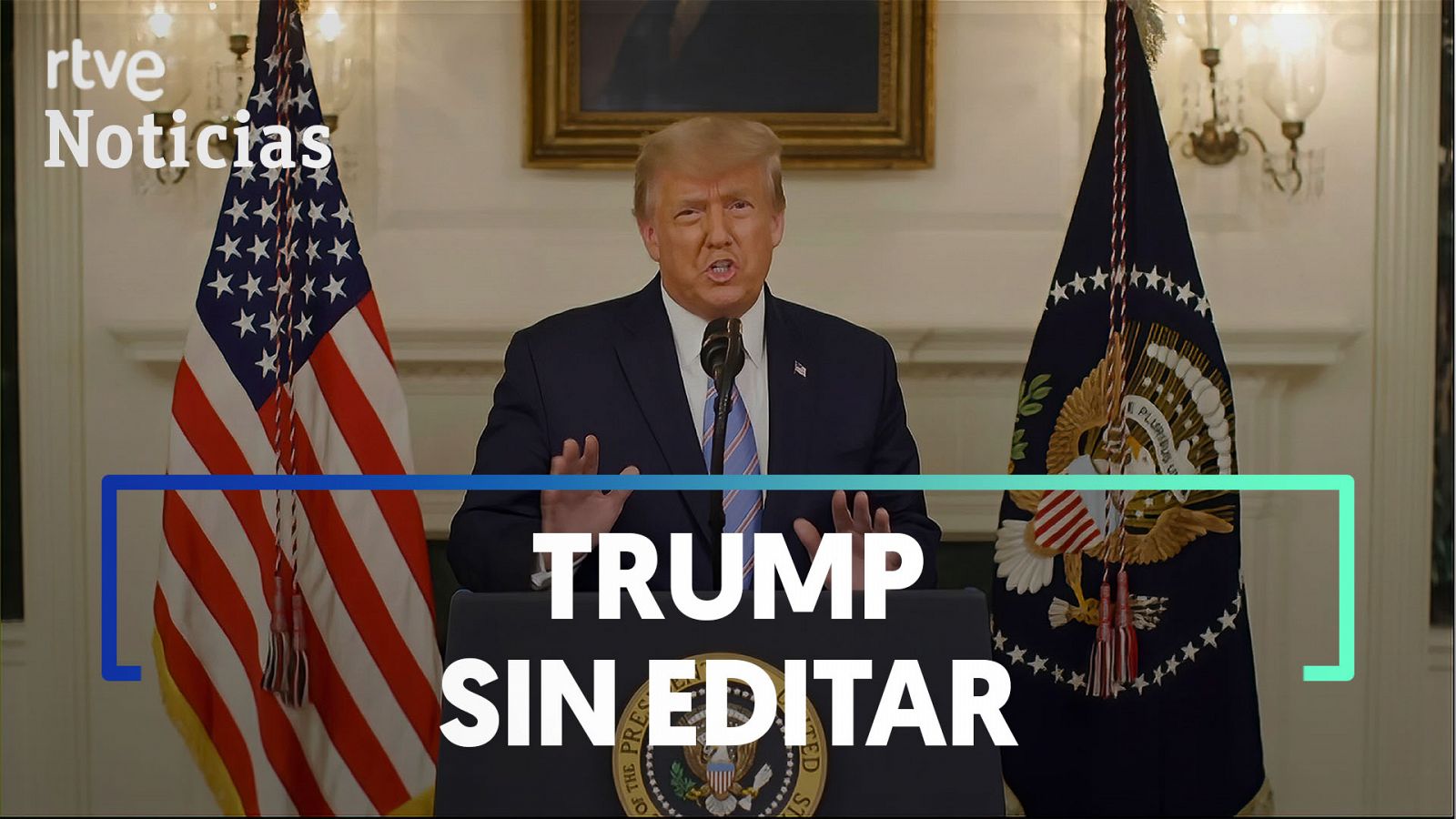 Las tomas falsas del discurso que pronunció Trump al día siguiente del asalto al Capitolio