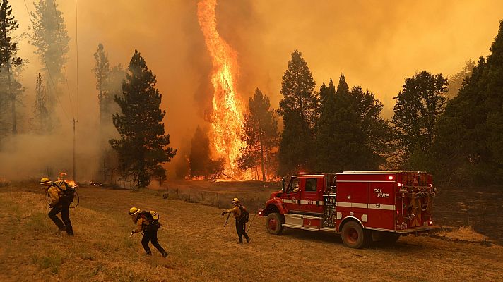 Telediario Fin de Semana - El incendio de California amenaza Yosemite y obliga a desalojar a más de 6.000 personas