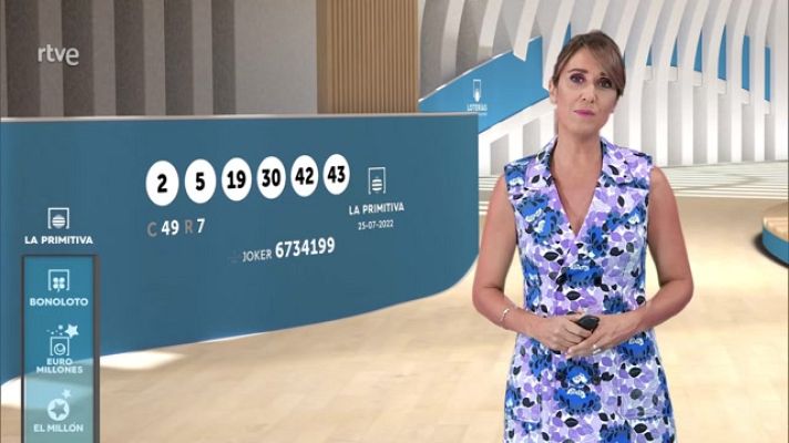 Loterías - Sorteo de la Primitiva y la Bonoloto del 25/07/2022