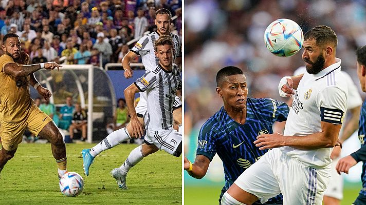 Barça y Madrid firman sendos empates ante Juventus y América de México