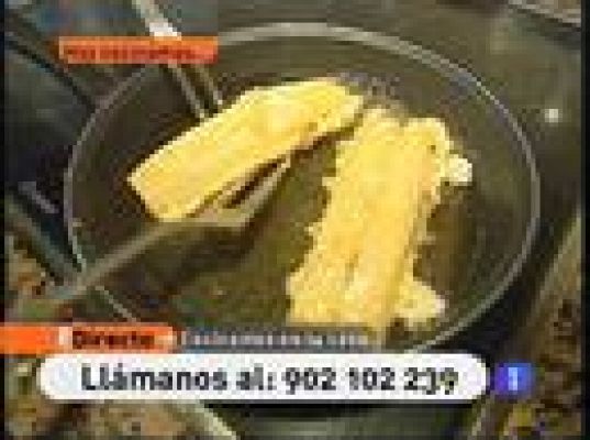 Espárragos rellenos de langostinos 