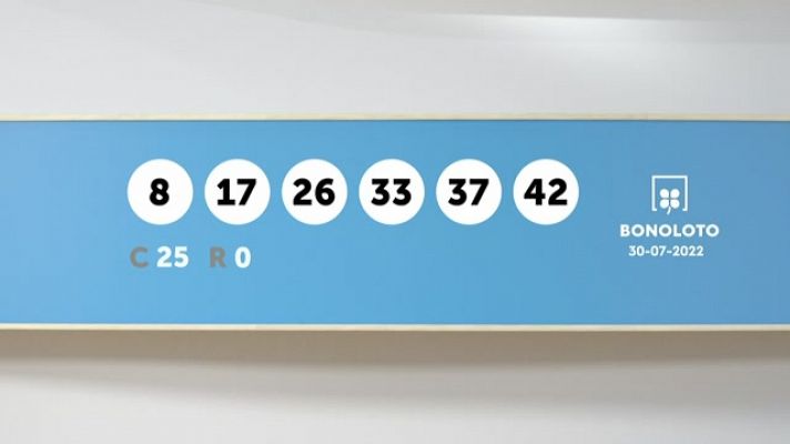 SELAE - Sorteo de la Lotería Bonoloto del 30/07/2022
