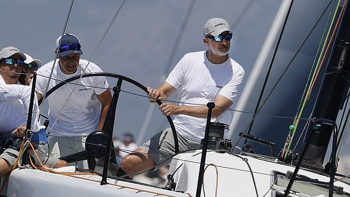 Telediario 1 - Felipe VI se pone al mando del Aifos 500 en la primera regata de la Copa del Rey