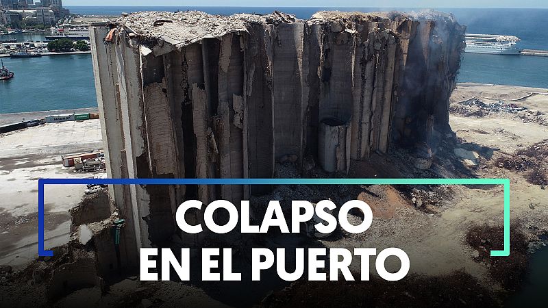Colapsan parte de los silos del puerto de Beirut dos años después de la gran explosión 