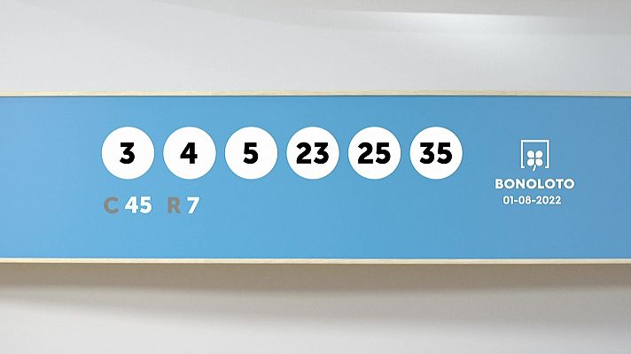 SELAE - Sorteo de la Lotería Bonoloto del 01/08/2022
