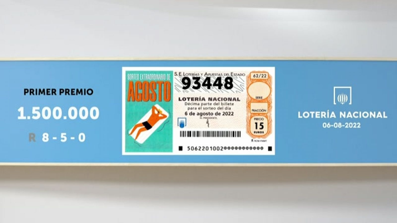 Sorteo de La Lotería Nacional: 06/08/2022