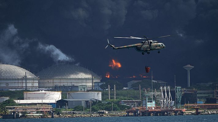 Explosión de una planta de combustible en Cuba