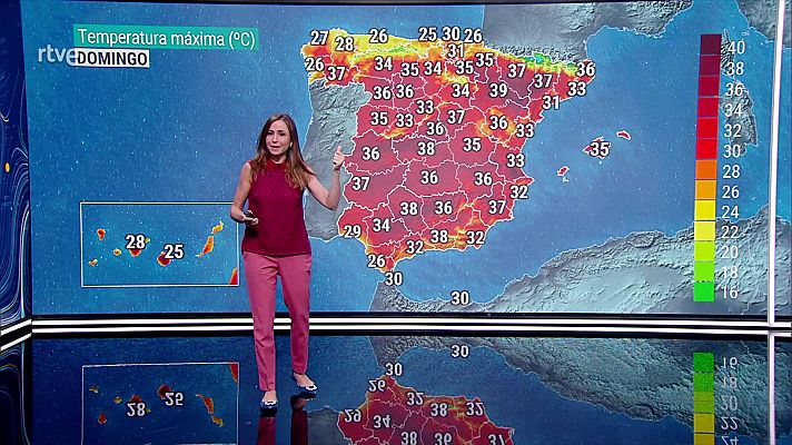 Nubosidad baja en el norte de Galicia y extremo occidental Cantábrico, con posibilidad de alguna lluvia débil. Poco nuboso en general en el resto de la Península y Baleares