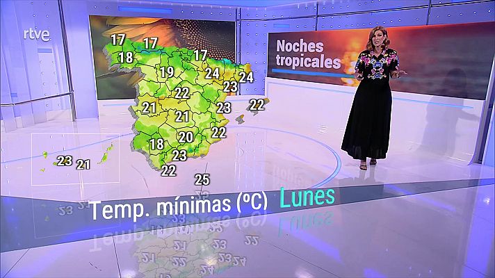 Se espera nubosidad de tipo bajo en puntos de Galicia y de Asturias y en el área del Estrecho. Poco nuboso o despejado en el resto con algunas nubes altas en el tercio norte