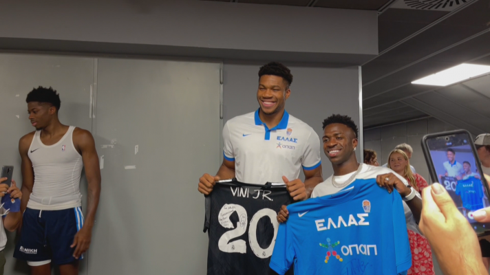 El encuentro entre Giannis Antetokounmpo y Vinicius Jr.