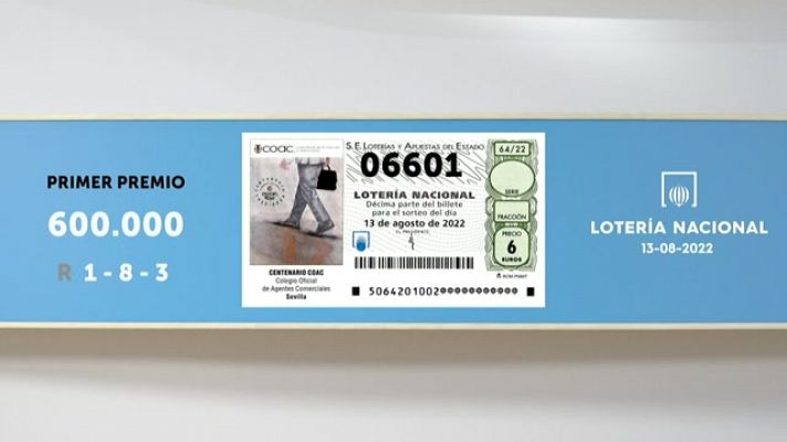 SELAE - Sorteo de la Lotería Nacional del 13/08/2022