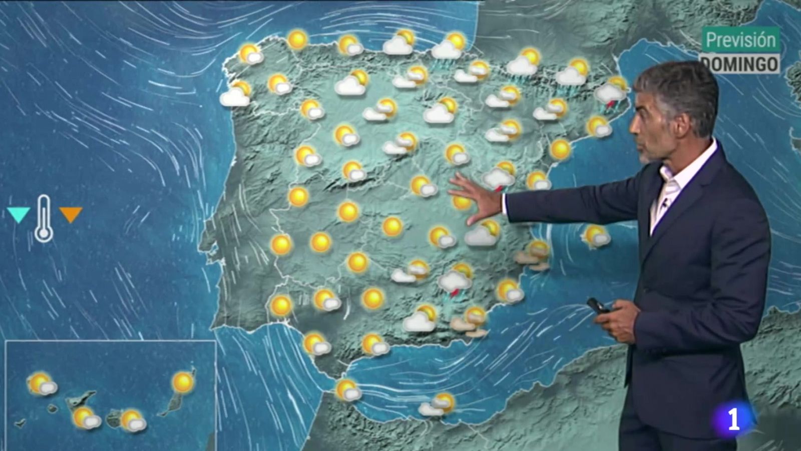 Mucho calor en el área mediterránea y descenso notable en el norte