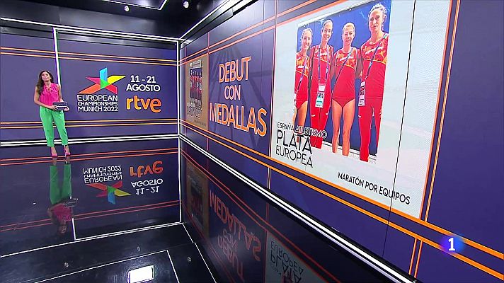 Telediario 1 - España gana una plata y un bronce en el maratón por equipos en Múnich