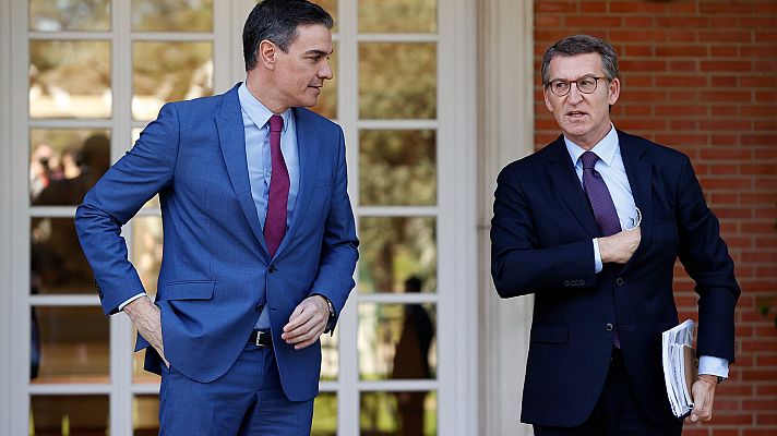 Telediario 2 - Sánchez confirma que pactó con Casado renovar el CGPJ y el PP le acusa de "trilerismo" por "filtrar" el acuerdo