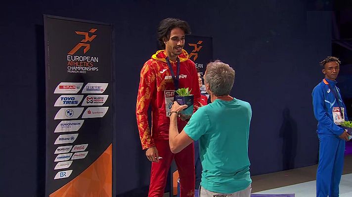 Campeonato de Europa 2022 - Atletismo - Campeonato de Europa. Ceremonia entrega medallas prueba 5000m masculina y 100m femenina