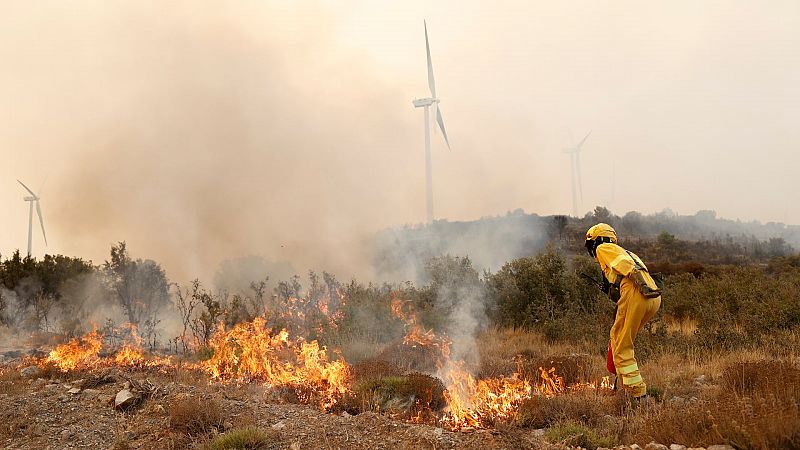 La lluvia reduce la llama en el incendio forestal de Bejís hasta casi desaparecer