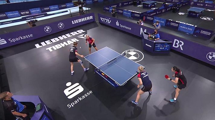 Tenis de mesa - Campeonato de Europa. 2ª Semifinal dobles femeninos: Polcanova/Szocs (mixto) - Xiao/Diaconu (mixto)