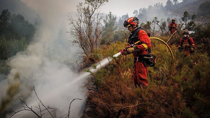 La lucha contra los incendios desde el puesto de mando: el Telediario analiza la situación en Bejís y Vall d'Ebo      