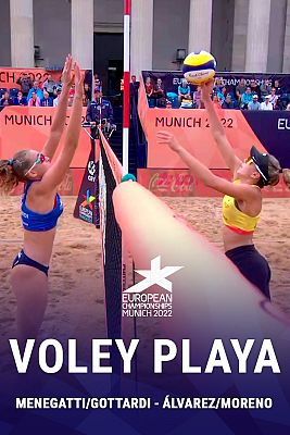 Voley playa - Campeonato de Europa. 1/4 final femeninos: Menegatti/Gottardi (Ita.) - Álvarez M./Moreno (Esp.)