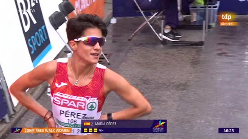 Así ha perdido sus opciones de medalla María Pérez en 20 km marcha - ver ahora