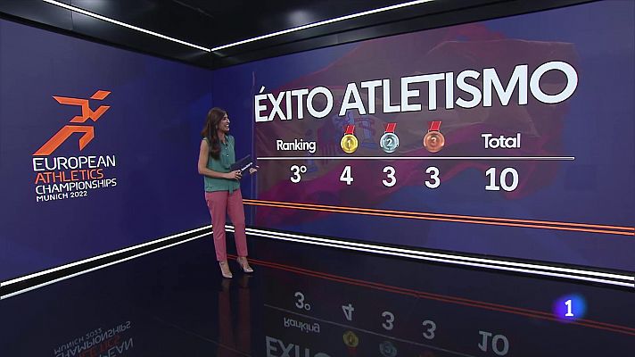Telediario 1 - Éxito de España en los Europeos de Atletismo de Múnich