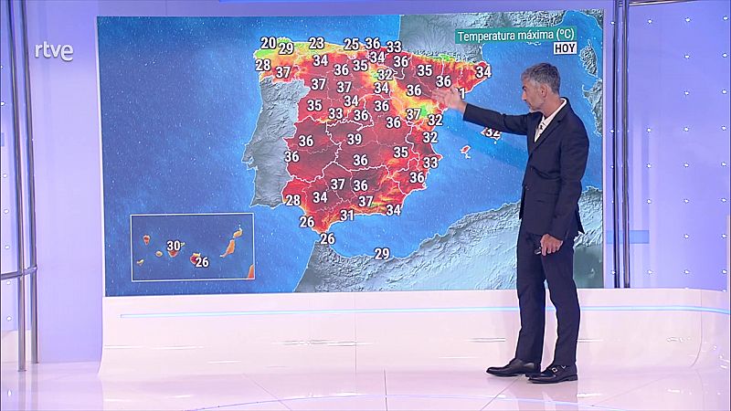 Temperaturas máximas elevadas en puntos de la mitad sur, zona centro, meseta norte y valle del Ebro - ver ahora