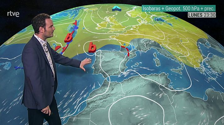 El tiempo - Posibilidad de tormentas localmente fuertes en el norte del Sistema Ibérico, alto Ebro y Cantábrico oriental
