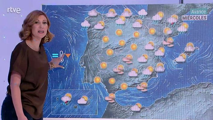 Probables chubascos y tormentas localmente fuertes en el interior del centro, norte y noreste peninsular