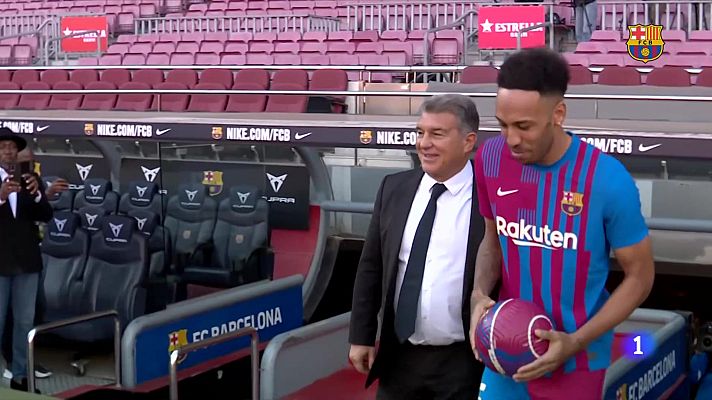 Telediario 1 - La salida de Aubameyang, en el aire tras la rotura de mandíbula que sufrió en el atraco