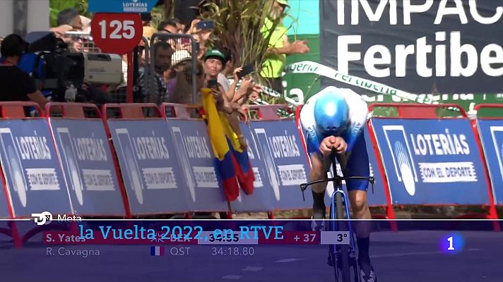 Telediario 1 - Simon Yates, nueva baja por COVID en La Vuelta