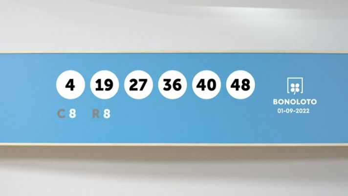SELAE - Sorteo de la Lotería Bonoloto del 01/09/2022