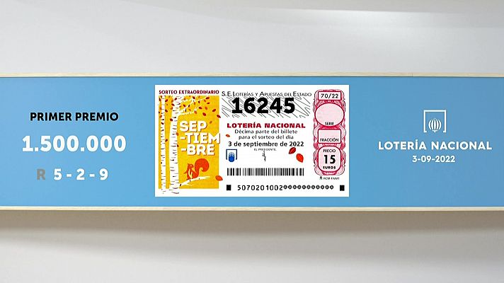 SELAE - Sorteo de la Lotería Nacional del 03/09/2022