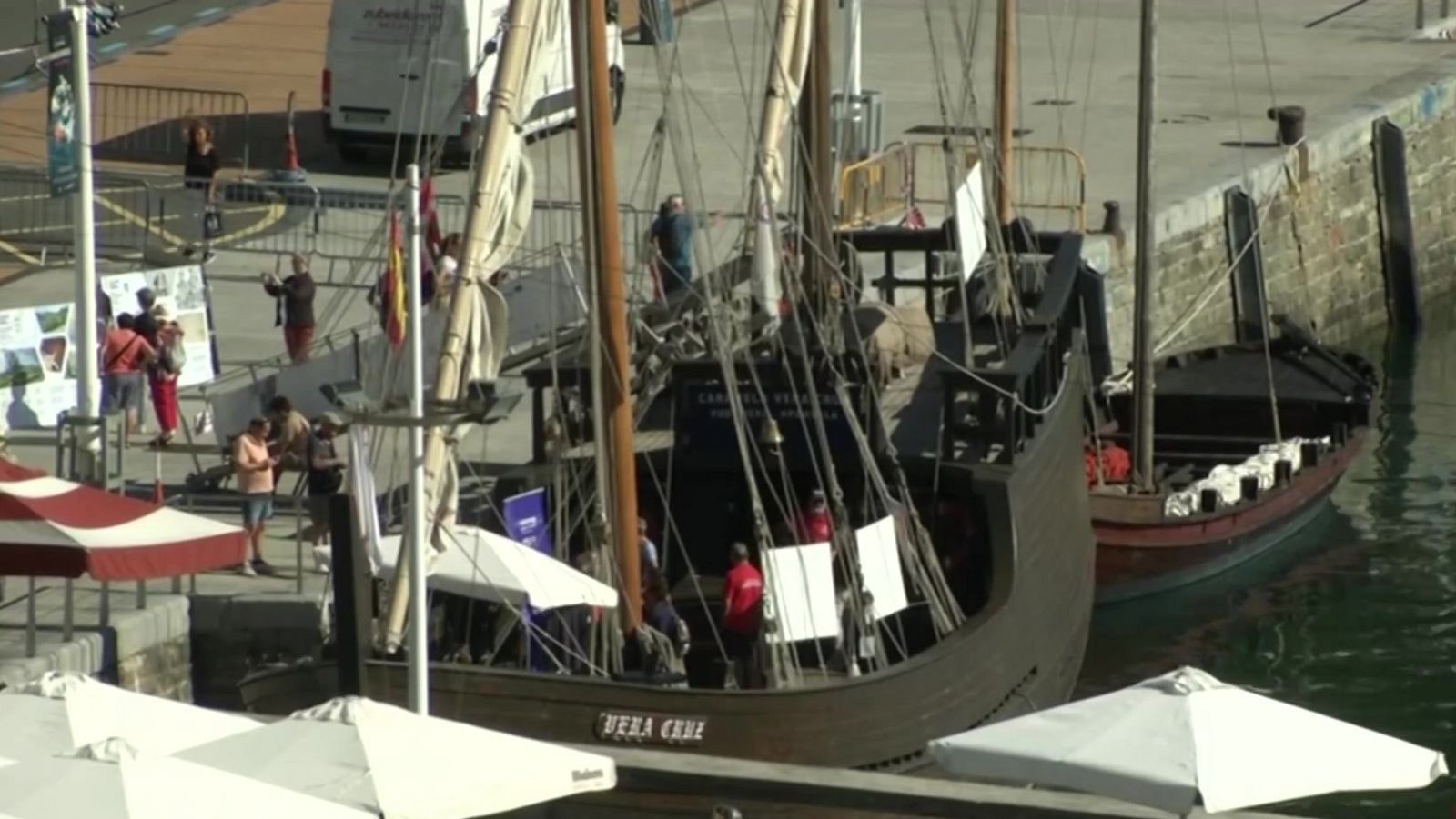 Getaria recrea el desembarco de Elcano en el quinto centenario