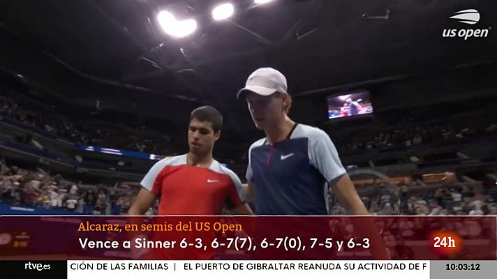 Alcaraz vence a Sinner y se mete en semifinales del US Open    