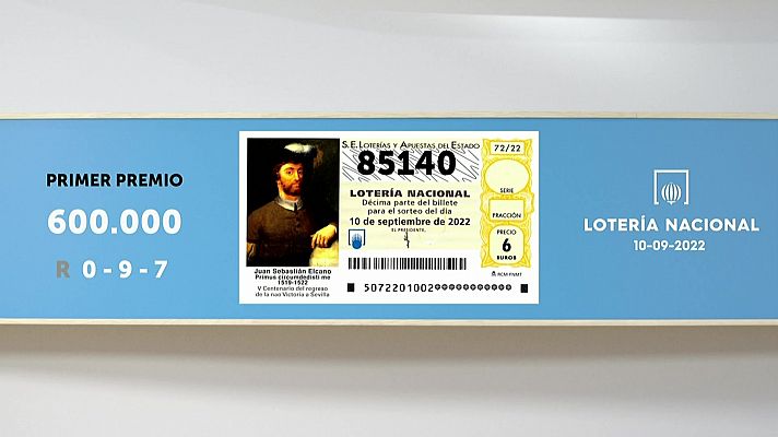 Sorteo de la Lotería Nacional del 10/09/2022