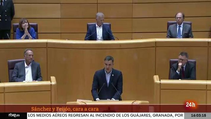 Sánchez y Feijóo, cara a cara en el Senado