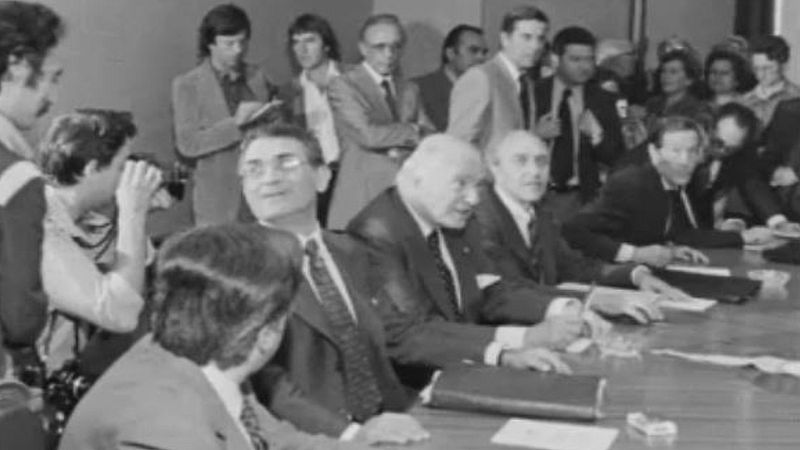 Arxiu TVE Catalunya - Tarradellas i Sánchez Terán expliquen el resultat de les negociacions 