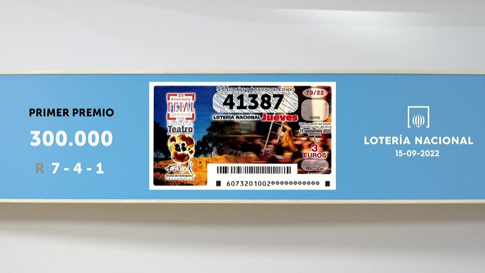 Sorteo de la Lotería Nacional del 15/09/2022 - Ver ahora