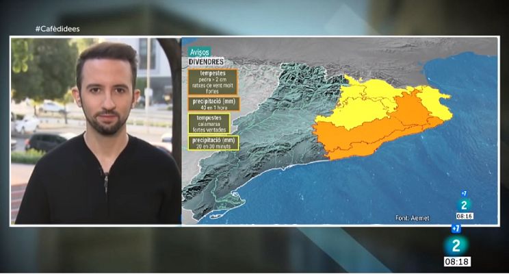 El temps - Pluges torrencials, amb tempesta i pedra al nord-est