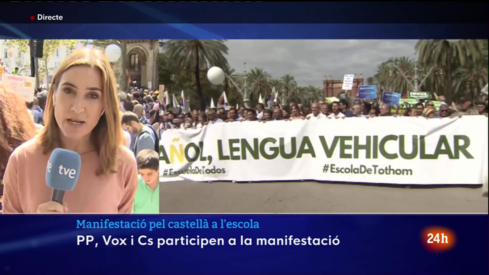 Unes 2.800 persones es manifesten perquè el castellà sigui vehicular
