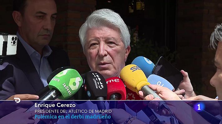 Telediario 1 - Cordialidad en la comida de directivas antes del derbi entre Atlético y Madrid