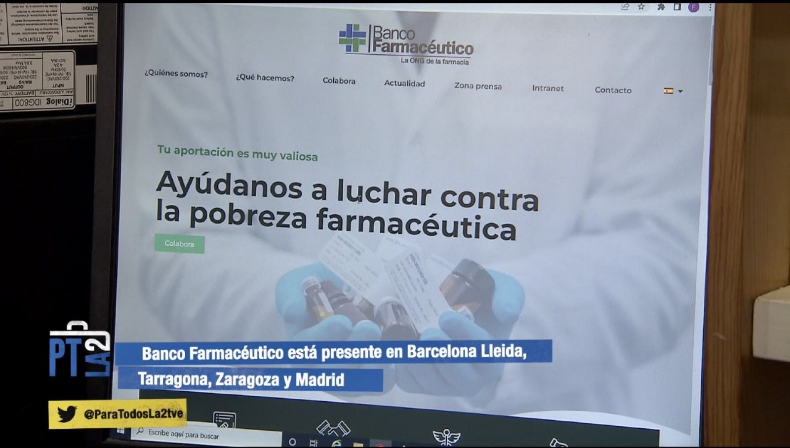 Reportaje sobre el banco farmacéutico