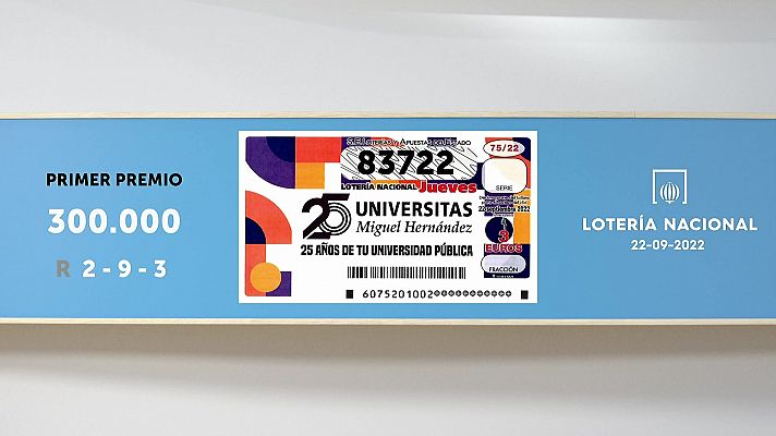 Sorteo de la Lotería Nacional del 22/09/2022