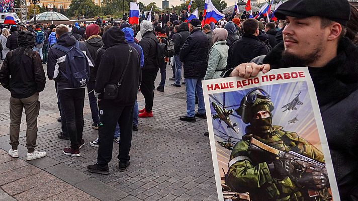 Telediario 2 - Los primeros reclutados rusos para ir a la guerra