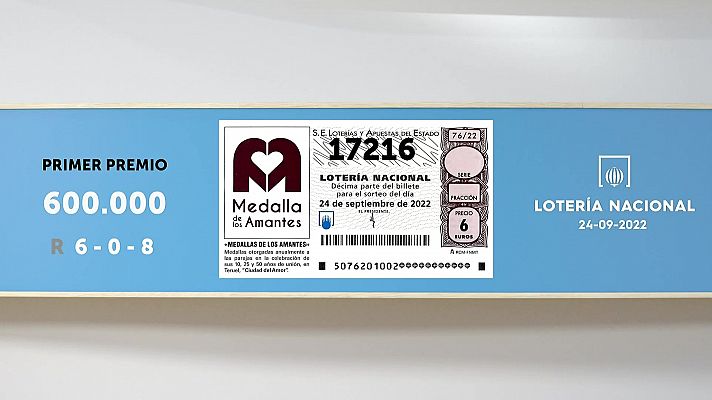 SELAE - Sorteo de la Lotería Nacional del 24/09/2022