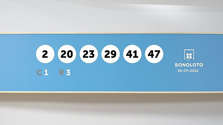SELAE - Sorteo de la Lotería Bonoloto del 26/09/2022