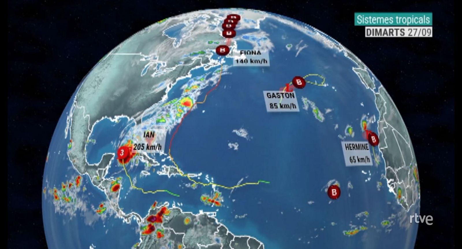 Frenètica activitat ciclònica a l¿Oceà Atlàntic 