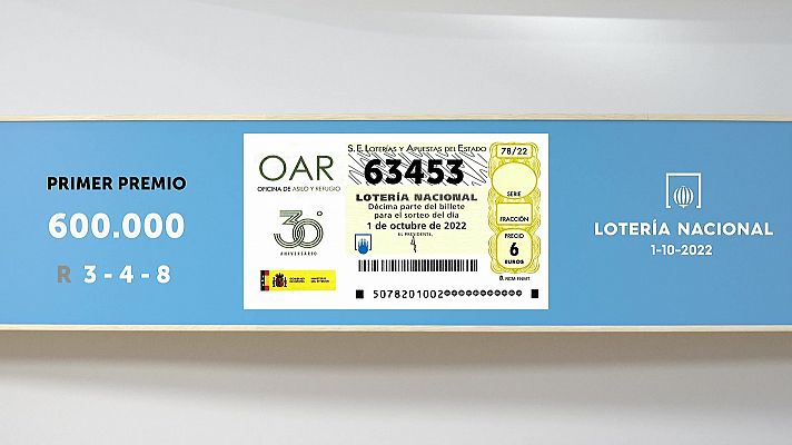 Sorteo de la Lotería Nacional del 01/10/2022